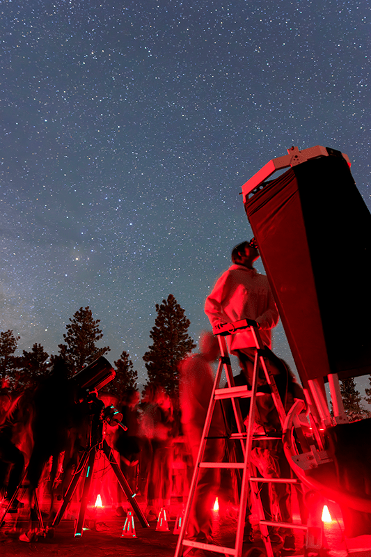 Bryce Canyon Astronomy Festival night time image from Paul Ricketts of telescope and enhanced night sky/milky way