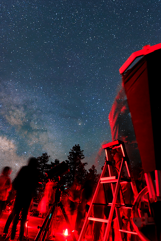 Bryce Canyon Astronomy Festival night time image from Paul Ricketts of telescope and enhanced night sky/milky way